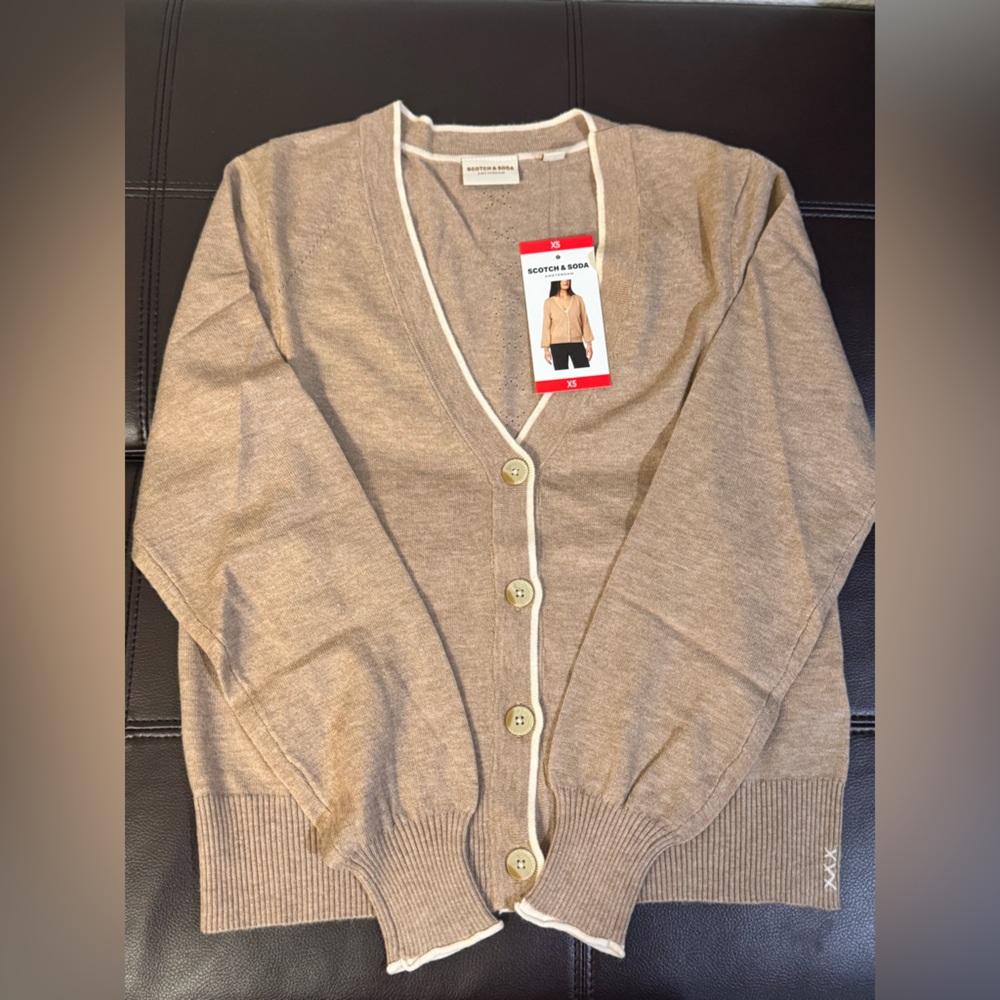 Scotch & Soda Tan Cardigan Sweater